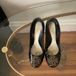 Tory Burch patent leather wedge